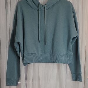 NWOT 90 Degree By Reflex Teal Cropped Hoodie